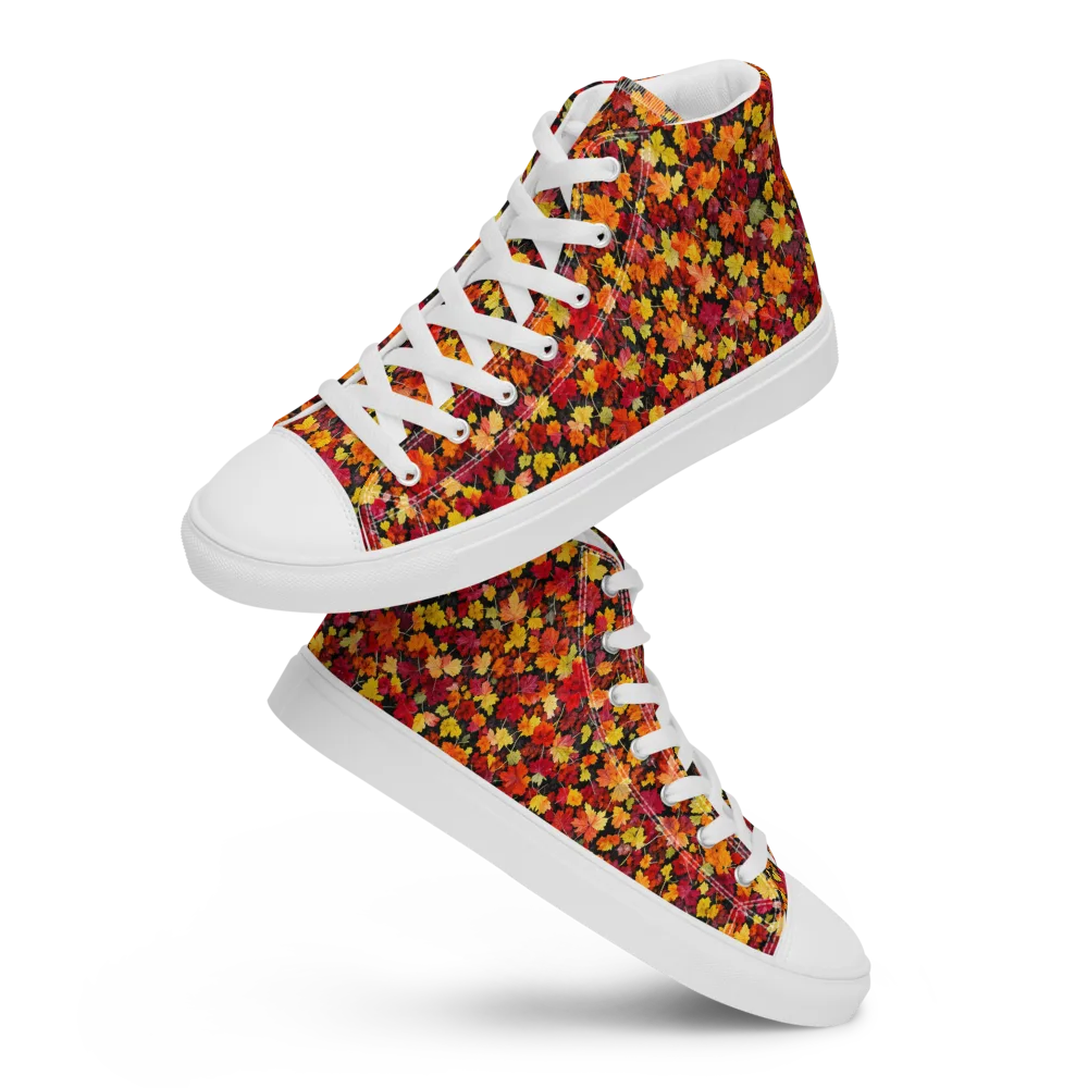 Maple Inferno on Women's High Top Canvas Shoes — Front