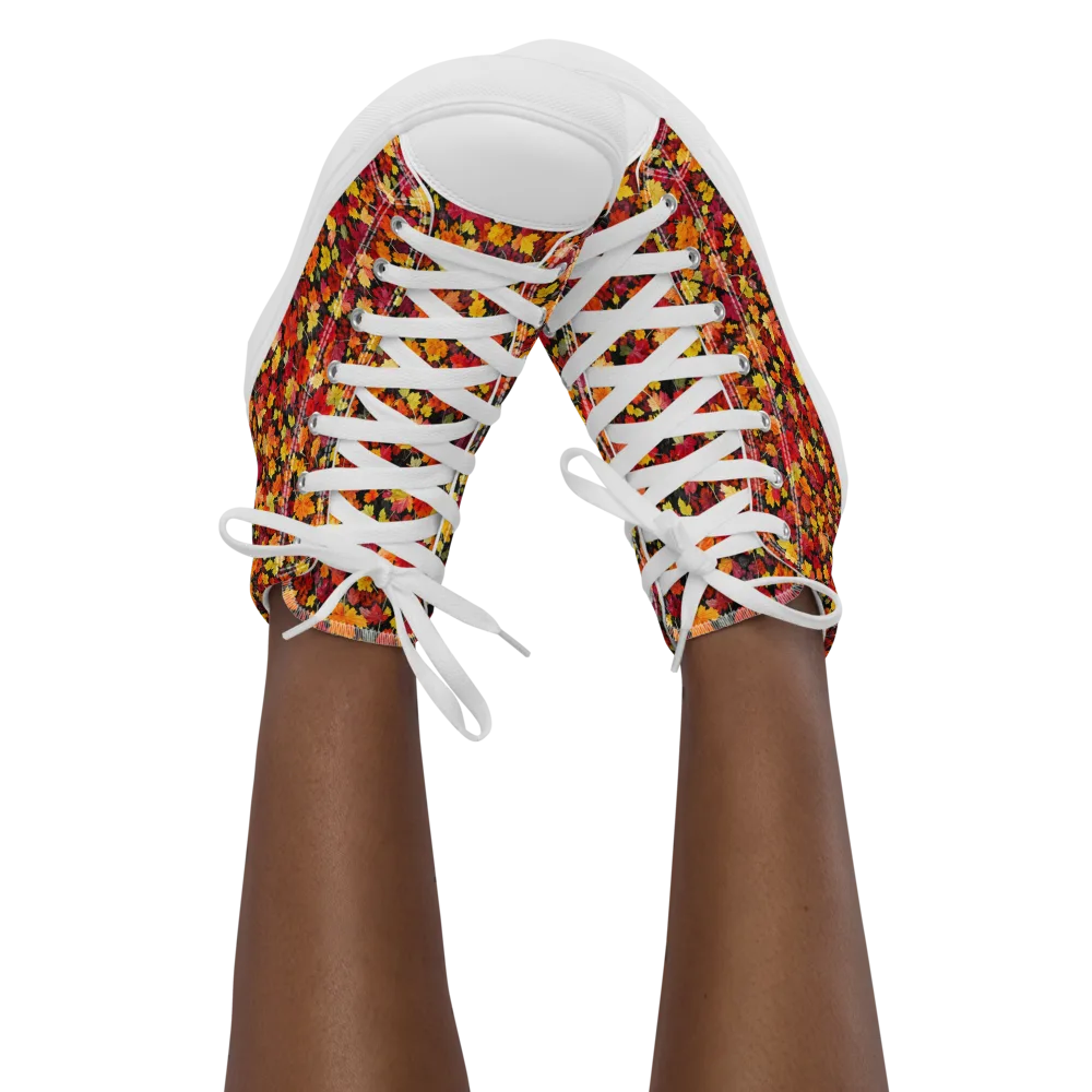 Maple Inferno on Women's High Top Canvas Shoes — Front