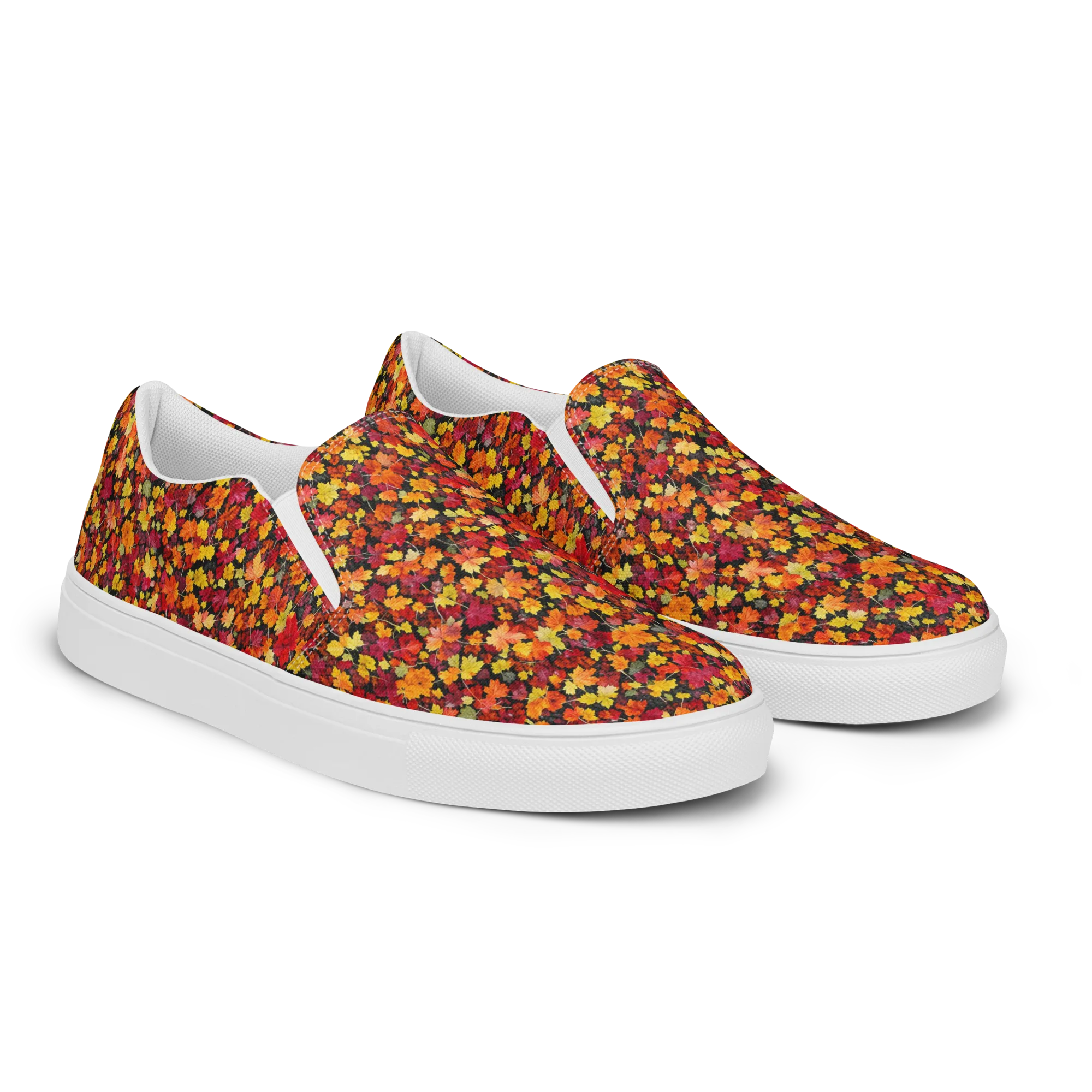 Maple Inferno on Men's Slip-On Canvas Shoes — Right Front