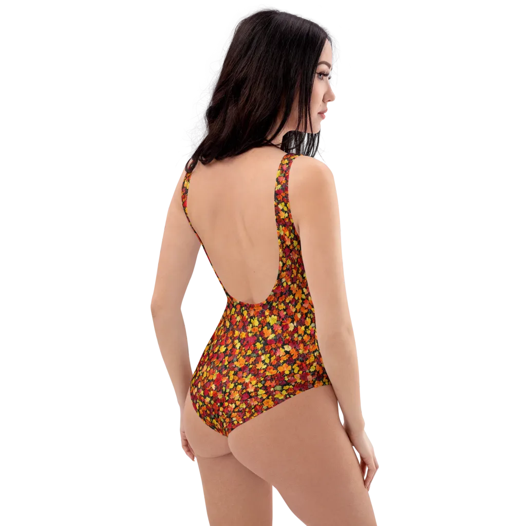 Maple Inferno on One-Piece Swimsuit — Right Back