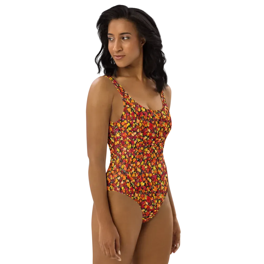 Maple Inferno on One-Piece Swimsuit — Right