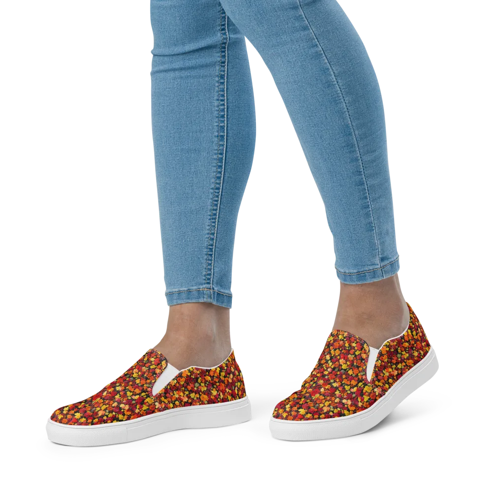 Maple Inferno on Women's Slip-On Canvas Shoes — Front