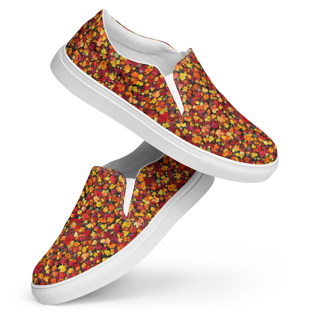 Maple Inferno on Women's Slip-On Canvas Shoes — Front