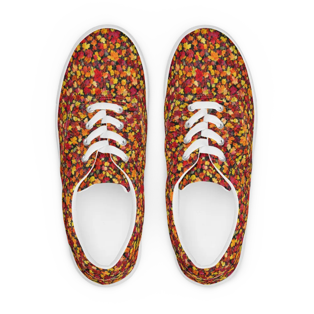 Maple Inferno on Men's Lace-Up Canvas Shoes — Front