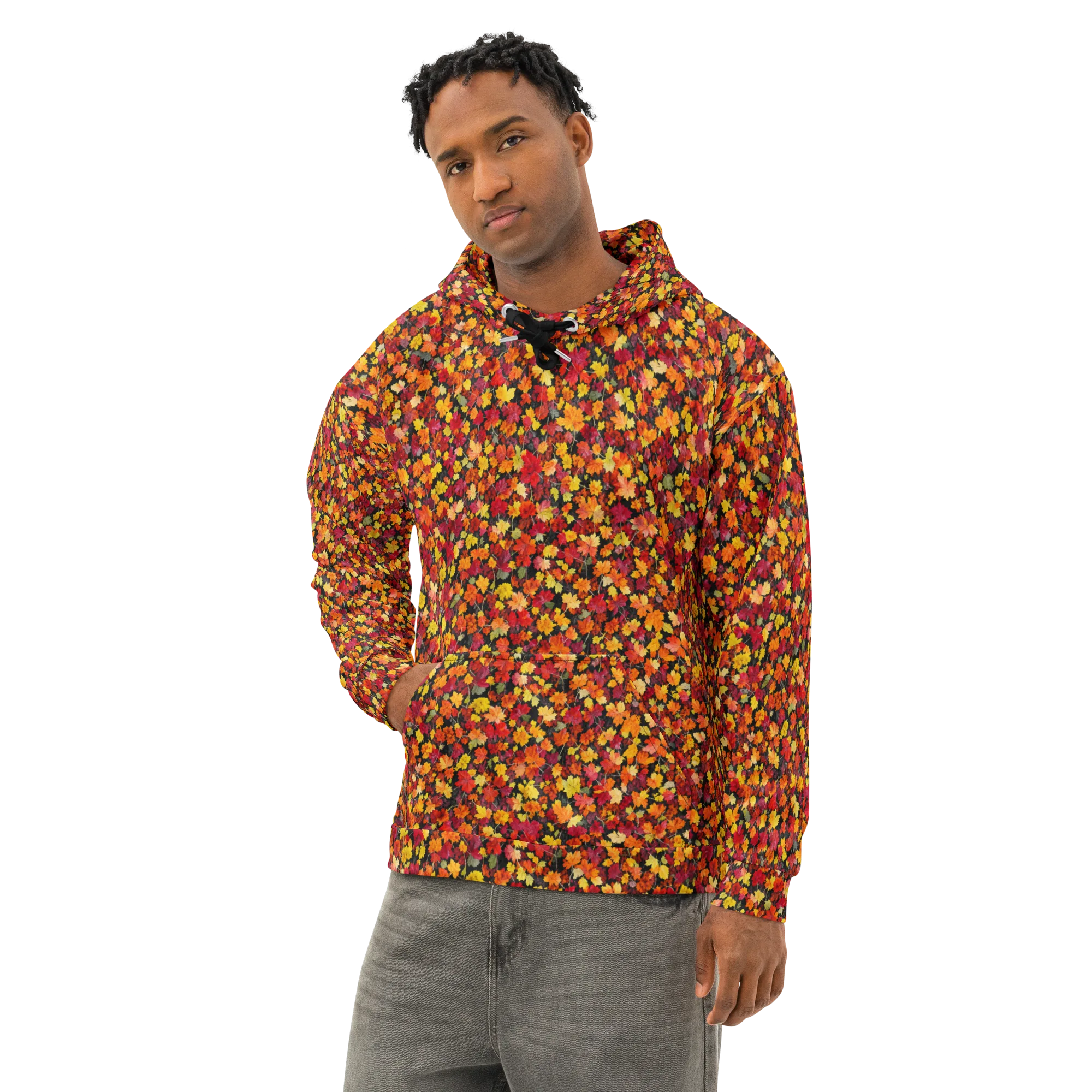 Maple Inferno on Cotton Hoodie — Left Front
