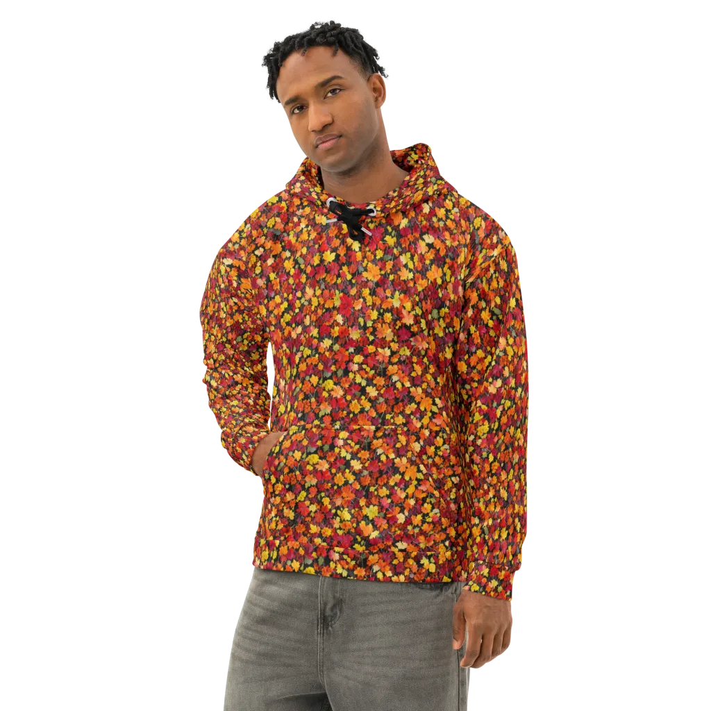 Maple Inferno on Cotton Hoodie — Left Front