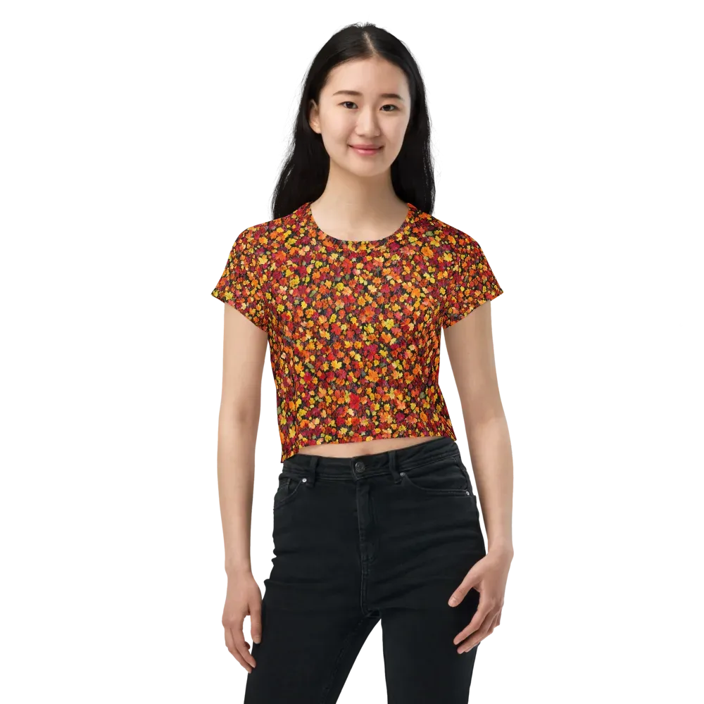 Maple Inferno on Crop Tee — Front