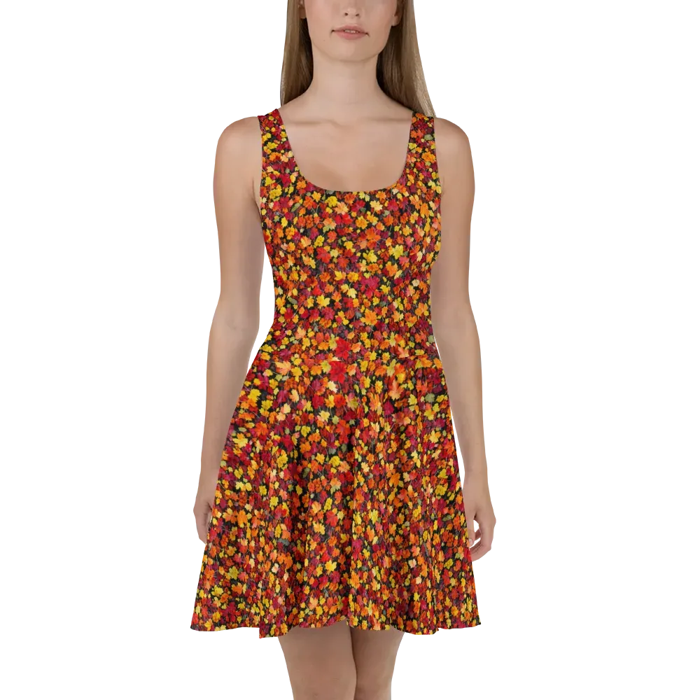 Maple Inferno on Skater Dress — Front