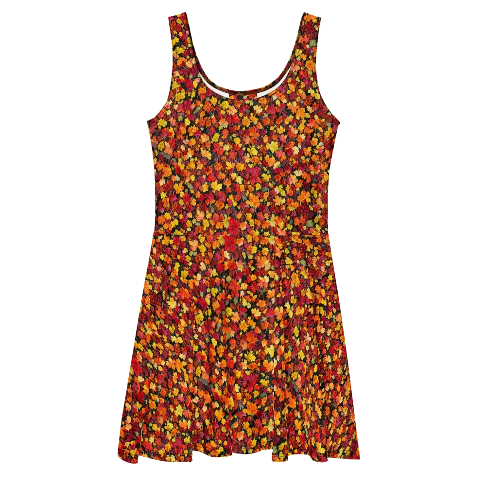 Maple Inferno on Skater Dress — Front