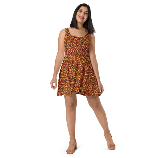 Maple Inferno on a Skater Dress