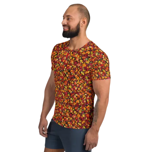 Maple Inferno on a Men's Athletic T-Shirt