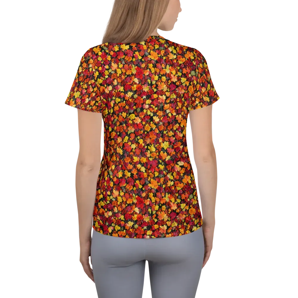 Maple Inferno on Women's Athletic T-Shirt — Back