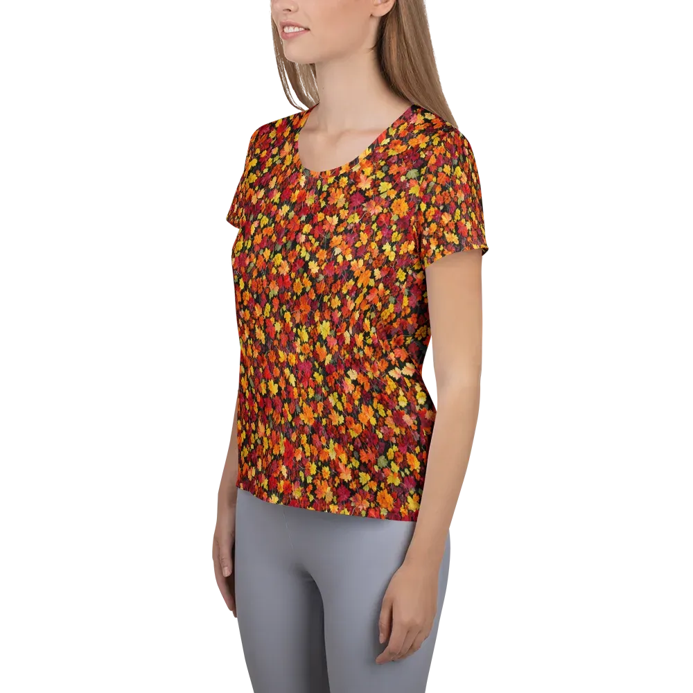 Maple Inferno on Women's Athletic T-Shirt — Left