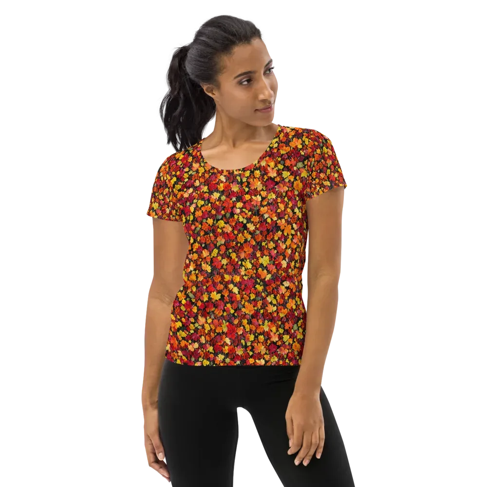 Maple Inferno on Women's Athletic T-Shirt — Front