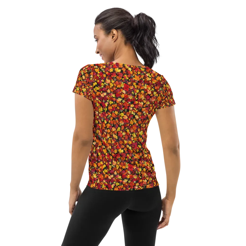 Maple Inferno on Women's Athletic T-Shirt — Back