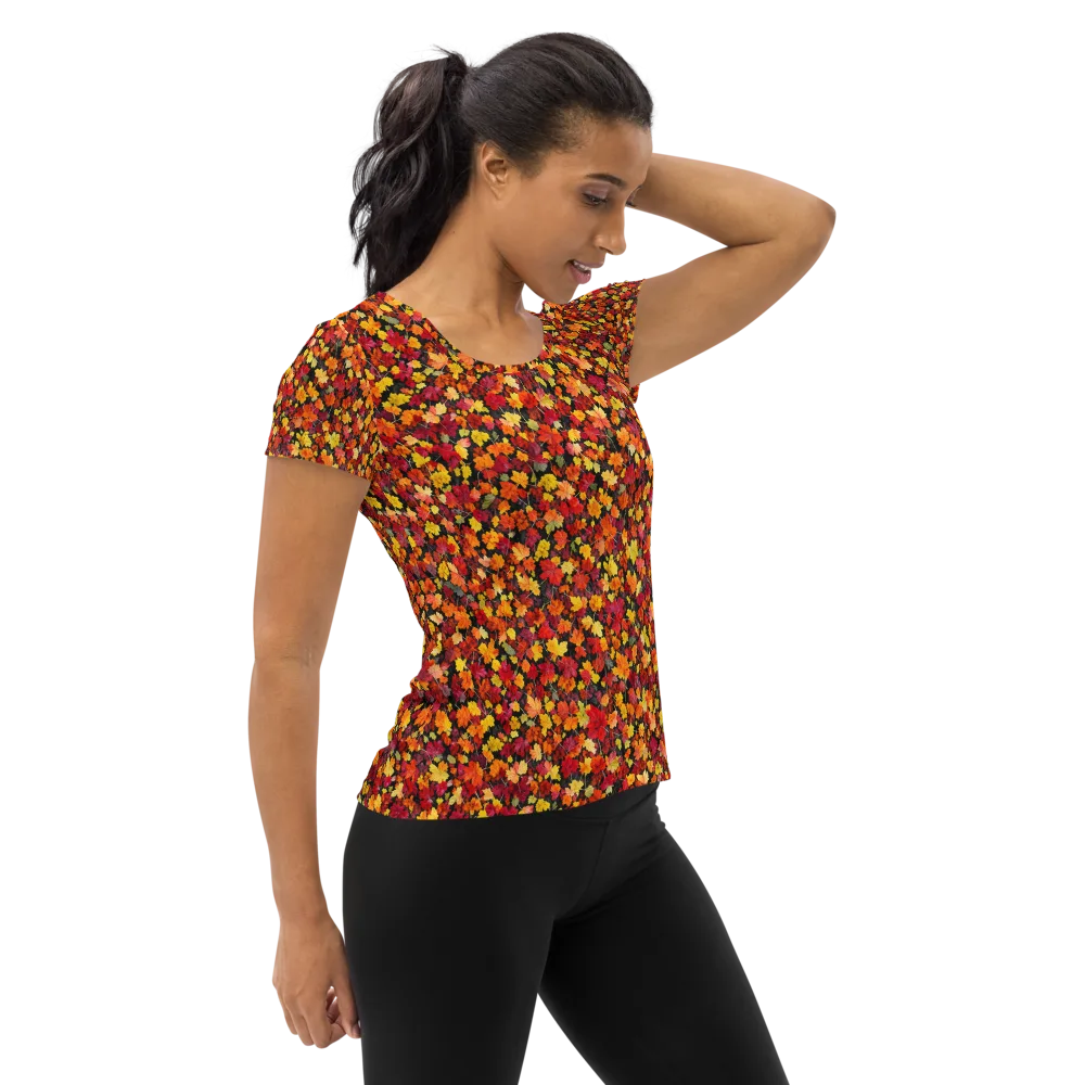 Maple Inferno on Women's Athletic T-Shirt — Right