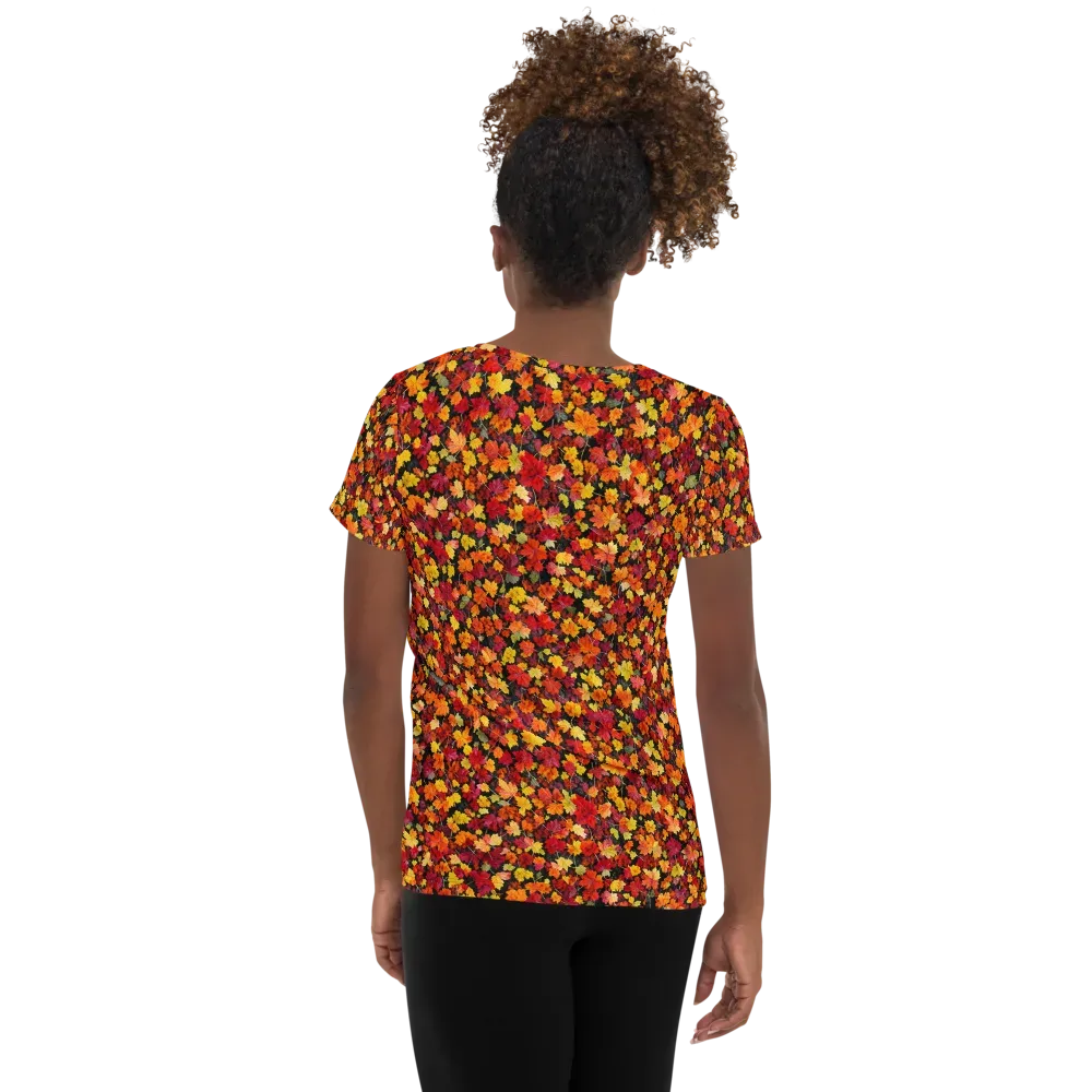 Maple Inferno on Women's Athletic T-Shirt — Back