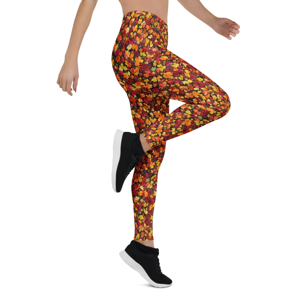 Maple Inferno on Leggings — Right