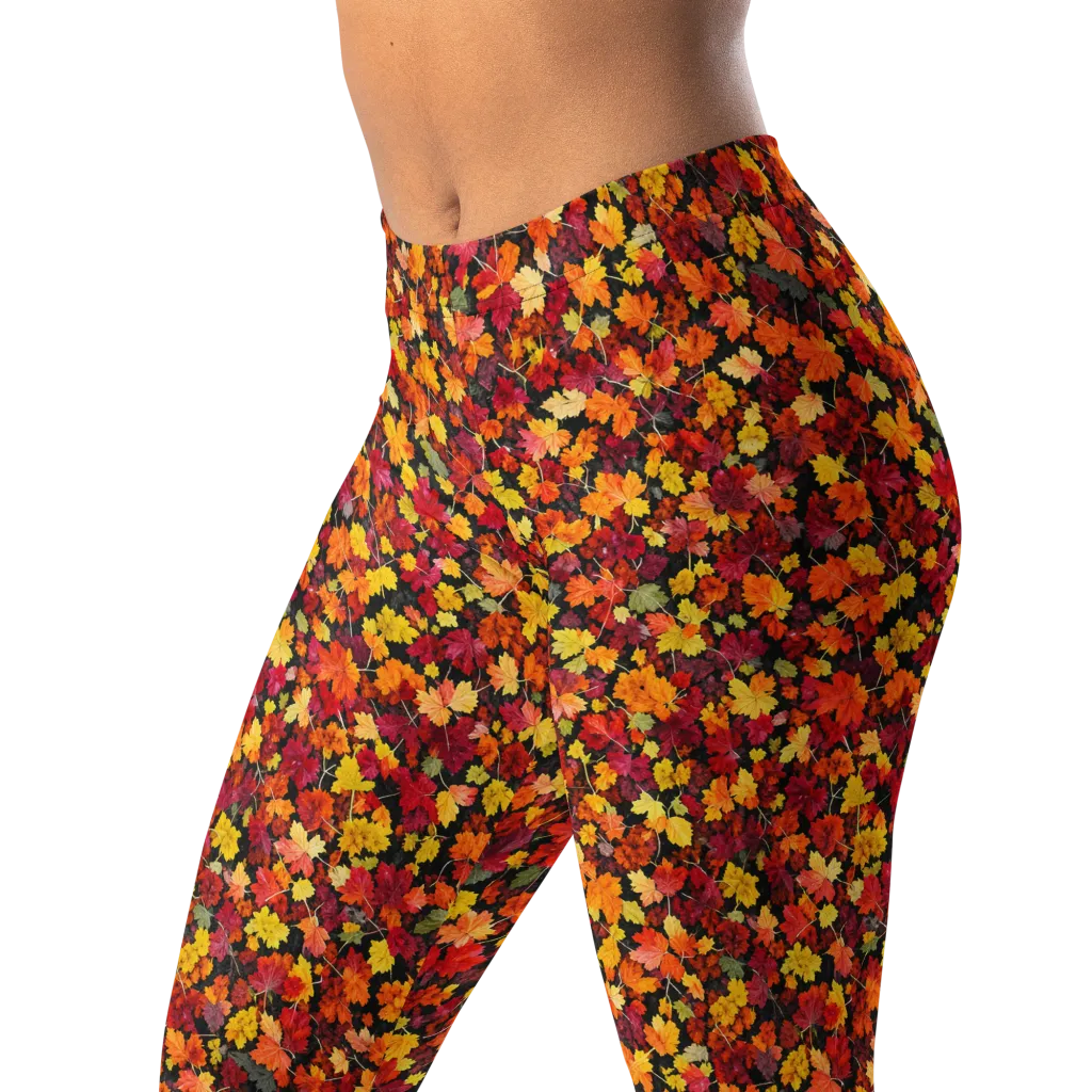 Maple Inferno on Leggings — Left Front
