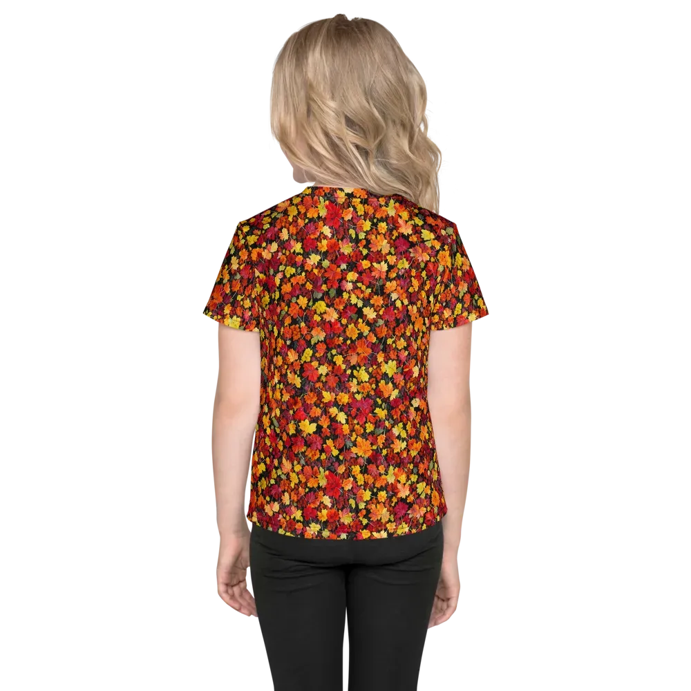 Maple Inferno on Kids Crew Neck T-Shirt — Back