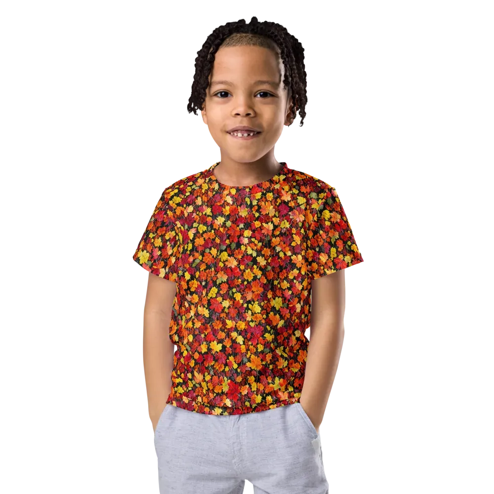 Maple Inferno on Kids Crew Neck T-Shirt — Front