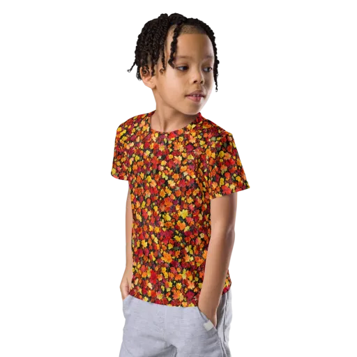 Maple Inferno on a Kids Crew Neck T-Shirt