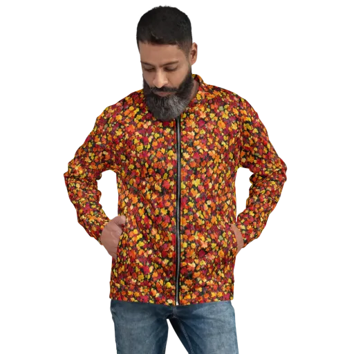Maple Inferno on a Bomber Jacket