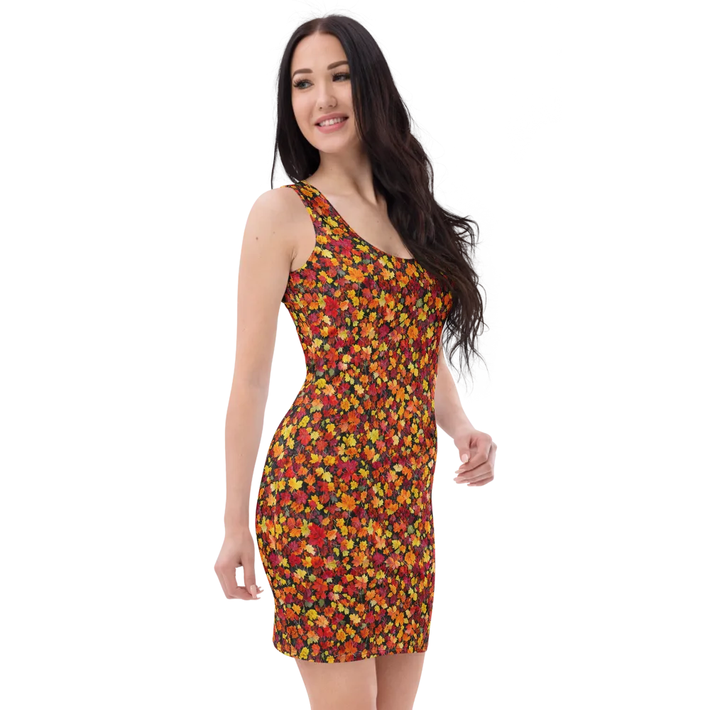 Maple Inferno on Bodycon Dress — Right Front