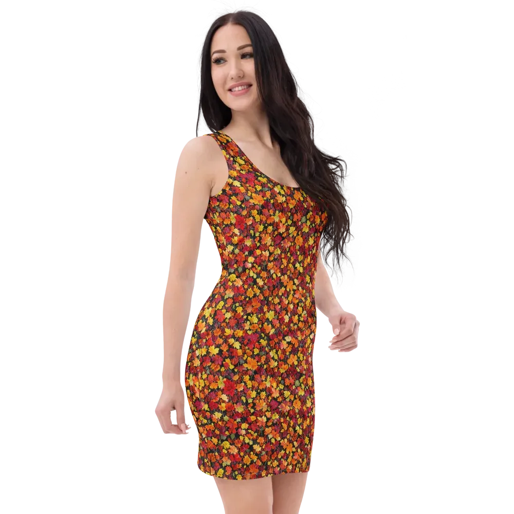 Maple Inferno on Bodycon Dress — Right Front
