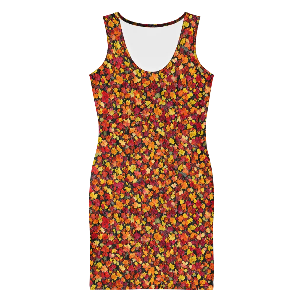 Maple Inferno on Bodycon Dress — Front