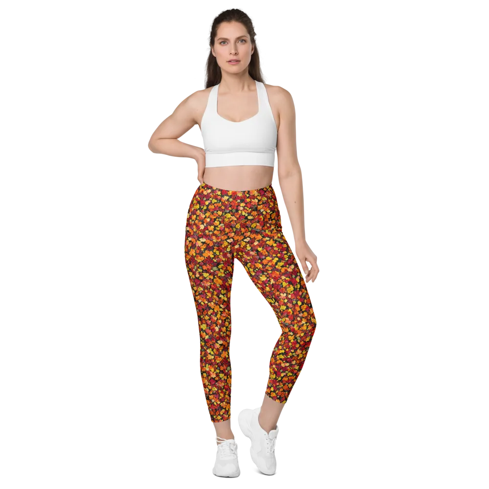 Maple Inferno on Leggings with Pockets — Front