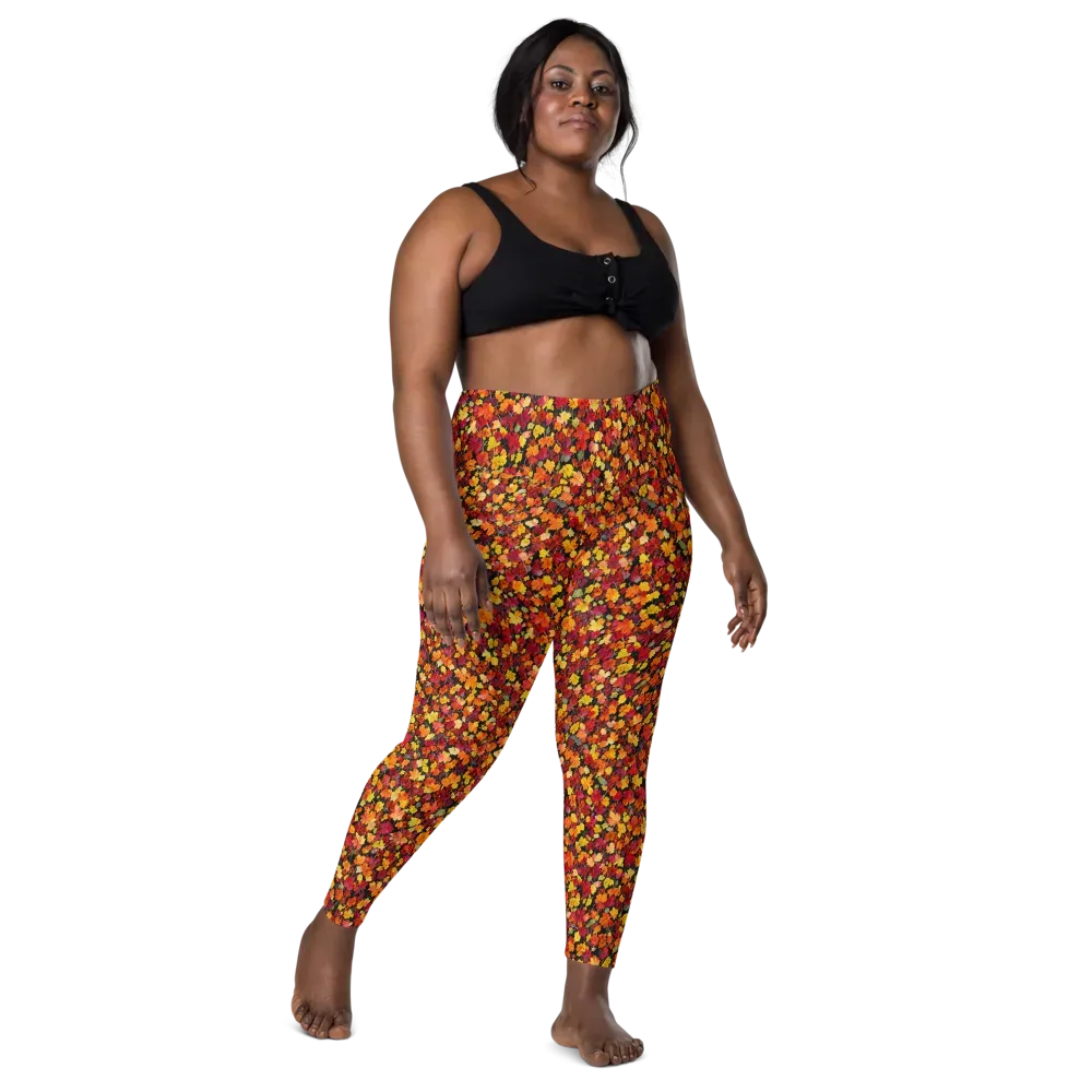 Maple Inferno on Leggings with Pockets — Front