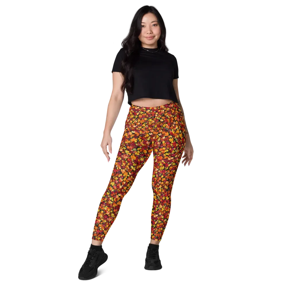 Maple Inferno on Leggings with Pockets — Front