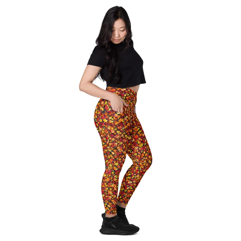 Maple Inferno on Leggings with Pockets — Right