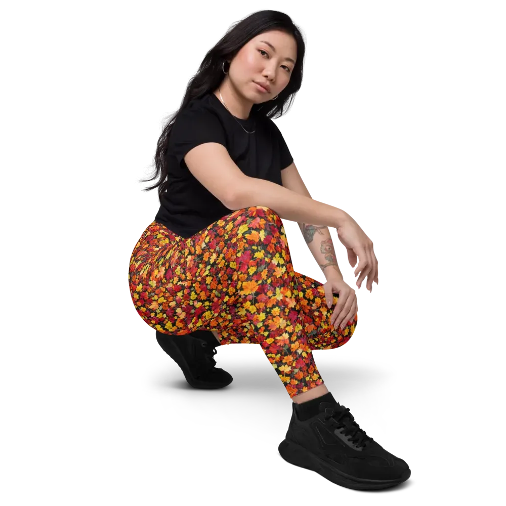 Maple Inferno on Leggings with Pockets — Right Front