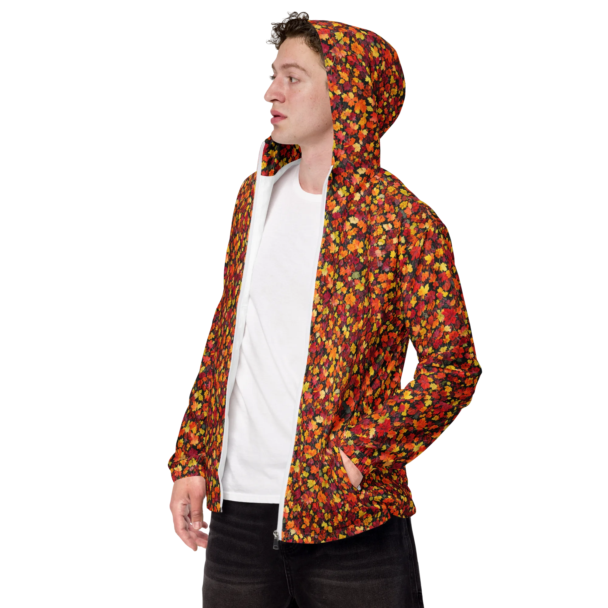 Maple Inferno on Men's Windbreaker — Left Front