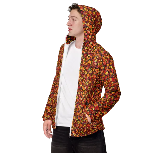 Maple Inferno on a Men's Windbreaker