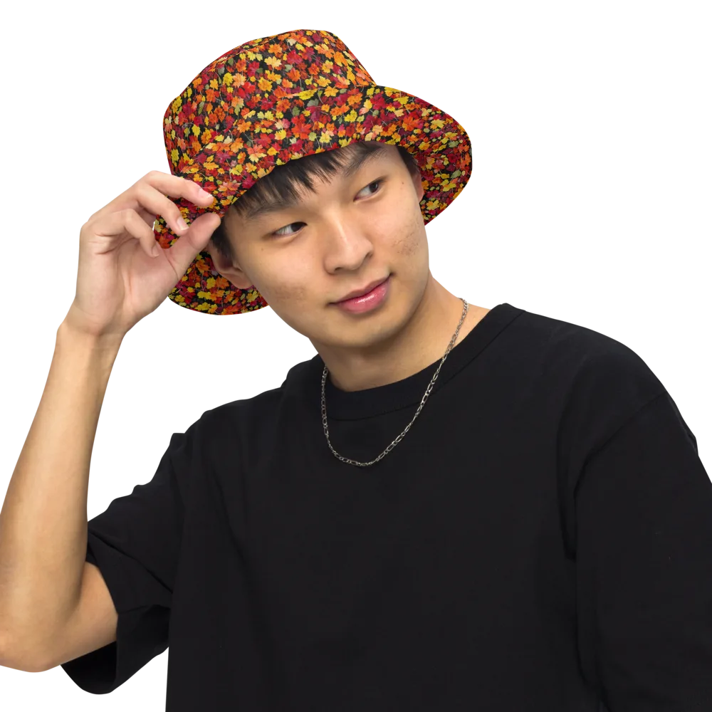 Maple Inferno on Reversible Bucket Hat — Front Inside