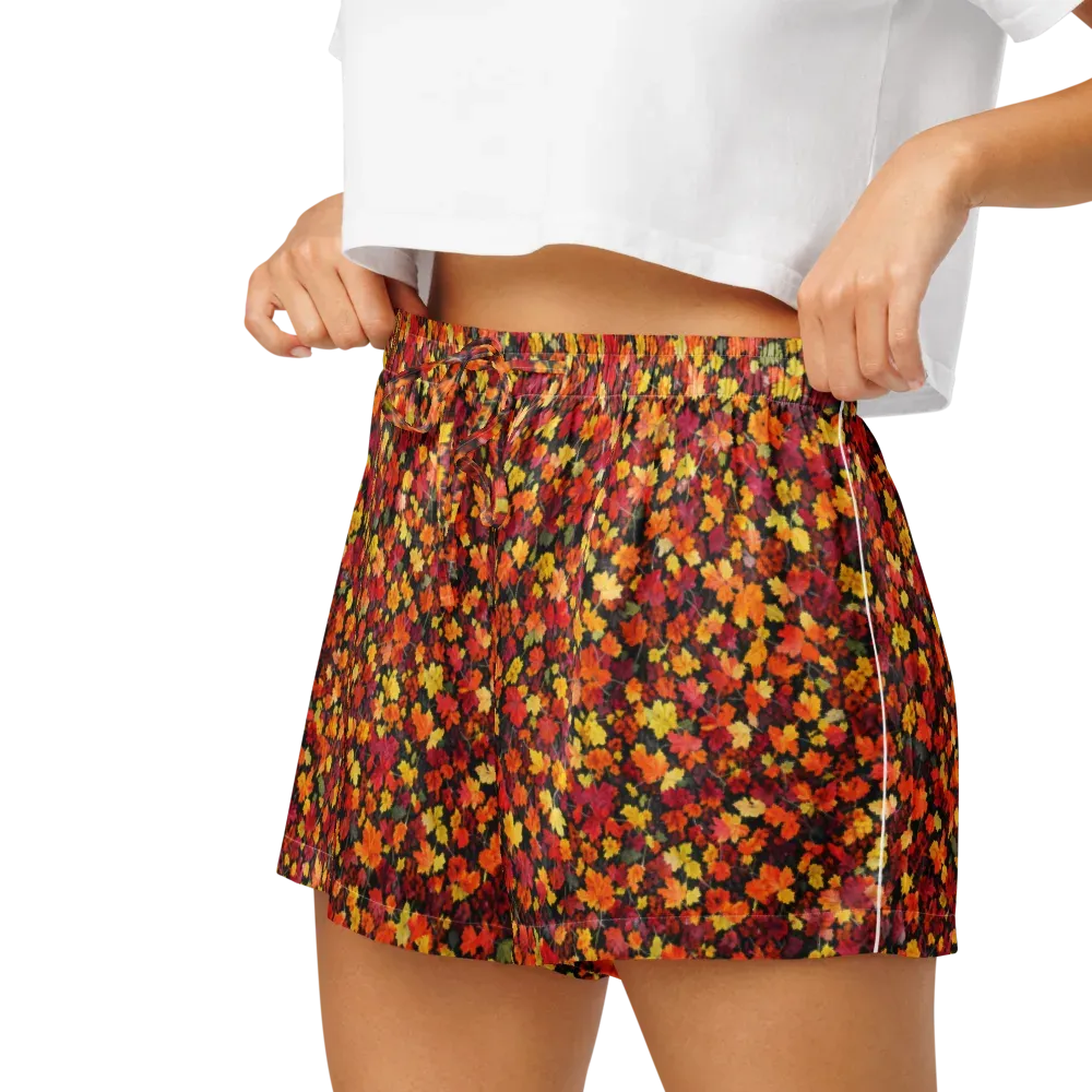 Maple Inferno on Women's Pajama Shorts — Left
