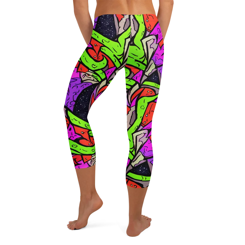 Luminous Depths on Capri Leggings — Back