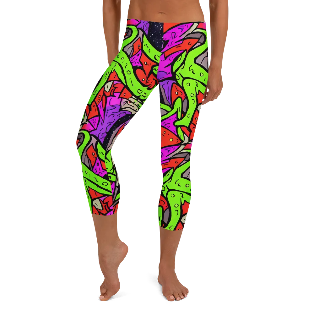Luminous Depths on Capri Leggings — Front