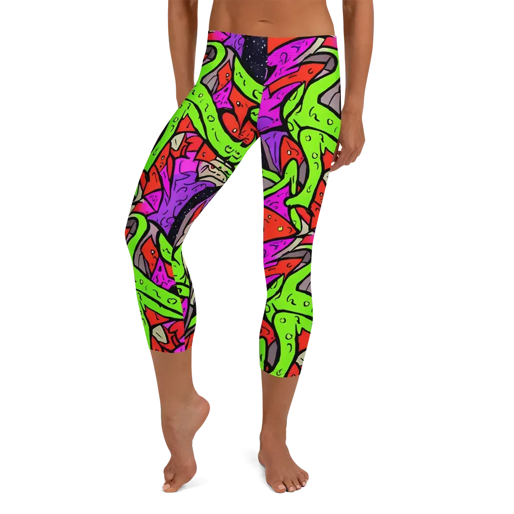 Luminous Depths on Capri Leggings — Front