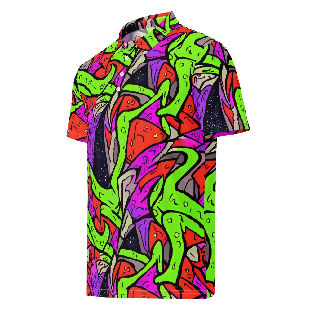 Luminous Depths on Men's Slim Fit Polo Shirt — Left Front