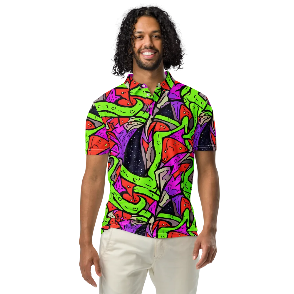 Luminous Depths on Men's Slim Fit Polo Shirt — Front