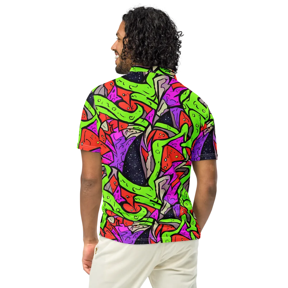 Luminous Depths on Men's Slim Fit Polo Shirt — Back