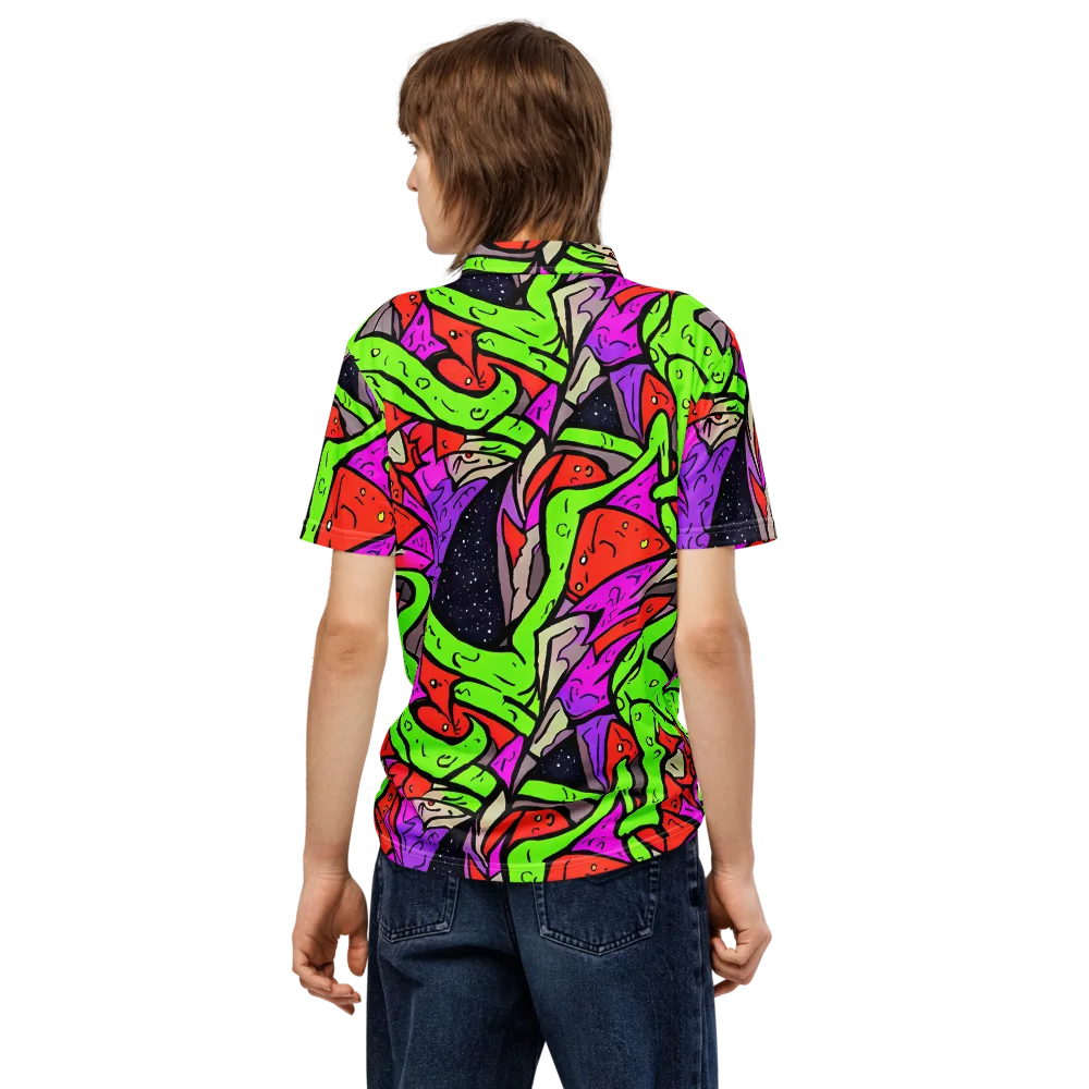 Luminous Depths on Men's Slim Fit Polo Shirt — Back