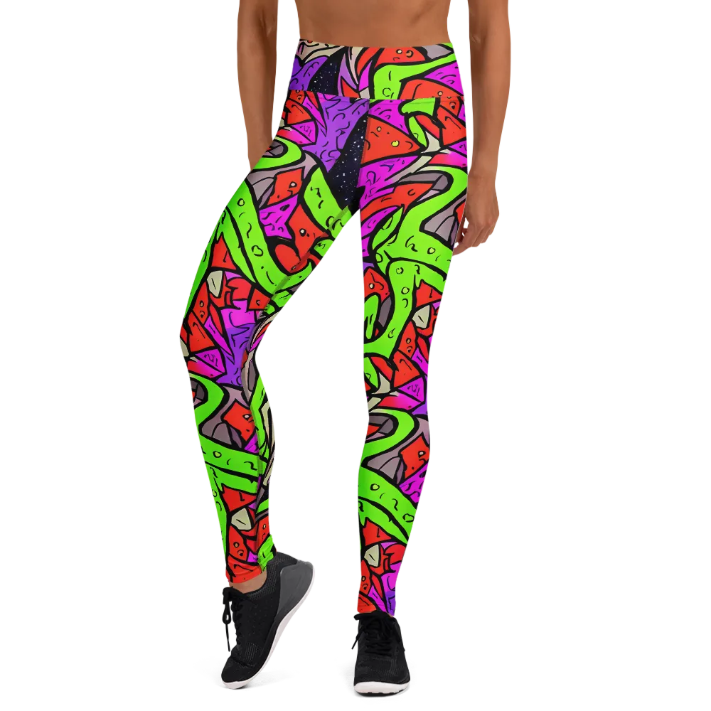 Luminous Depths on Yoga Leggings — Front