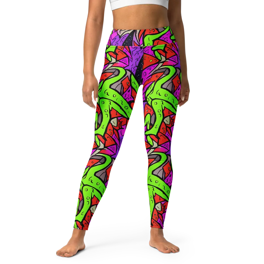 Luminous Depths on Yoga Leggings — Front