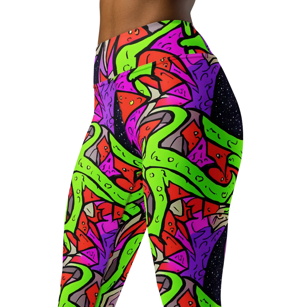 Luminous Depths on Yoga Leggings — Left Front
