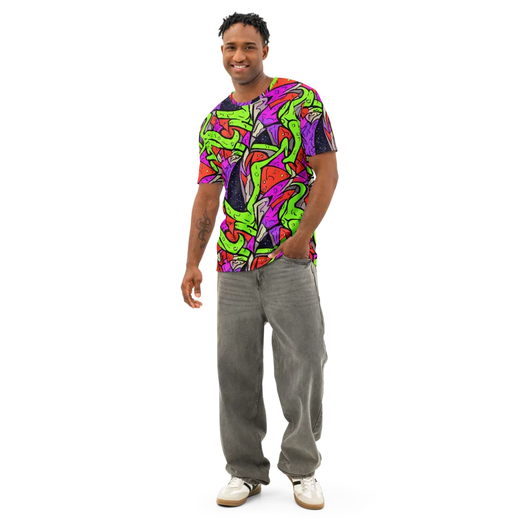 Luminous Depths on Men's Cotton Crew Neck T-Shirt — Front